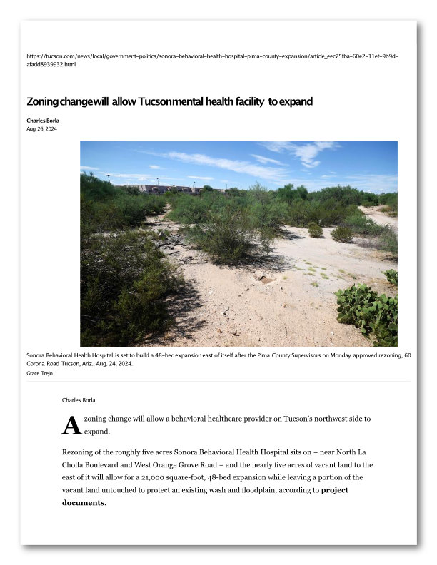 Supporting Community Growth Through Thoughtful Zoning: Insights on the Sonora Behavioral Health Expansion